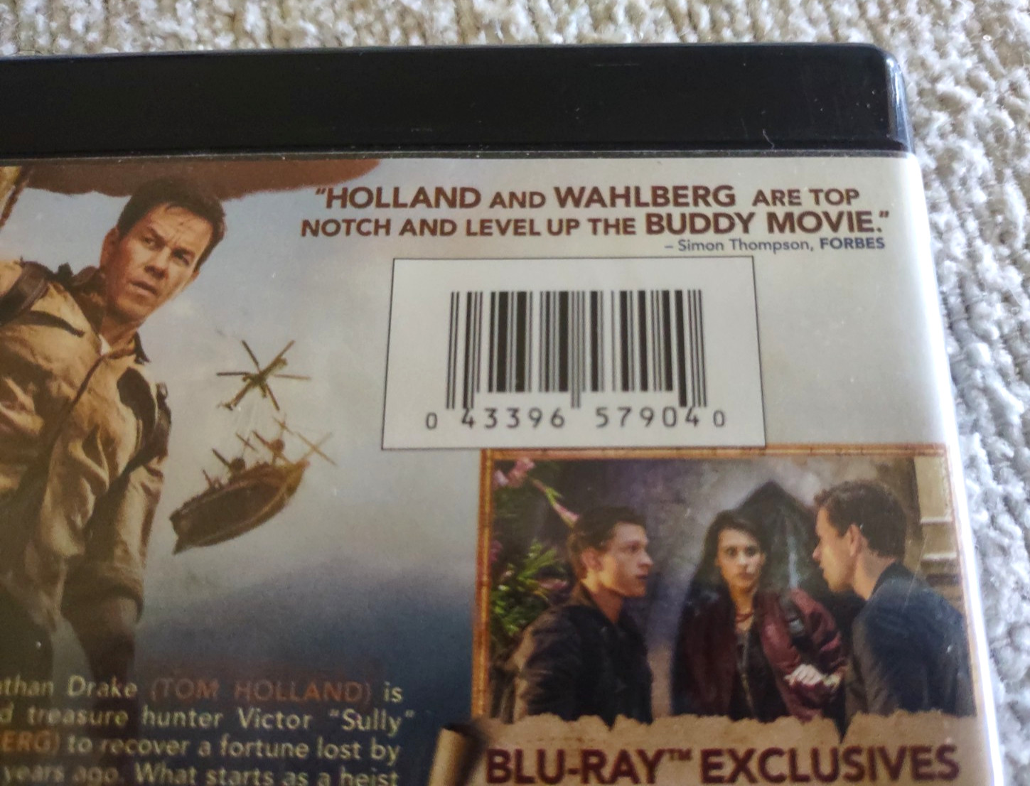 Uncharted 4K Ultra HD + Blu-ray Tom Holland Mark Wahlberg VG+ Discs