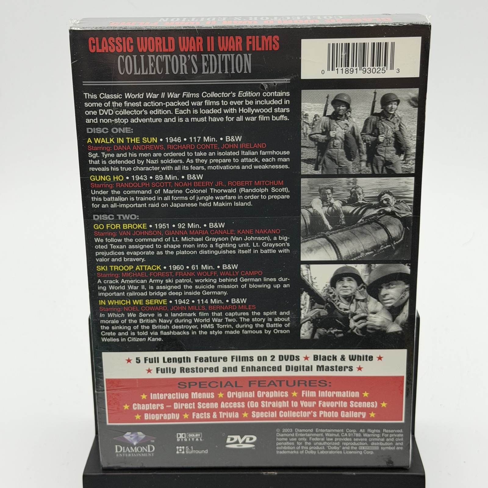 Classic World War II War Films Collector’s Edition DVD 2-Disc Set 5 Movies