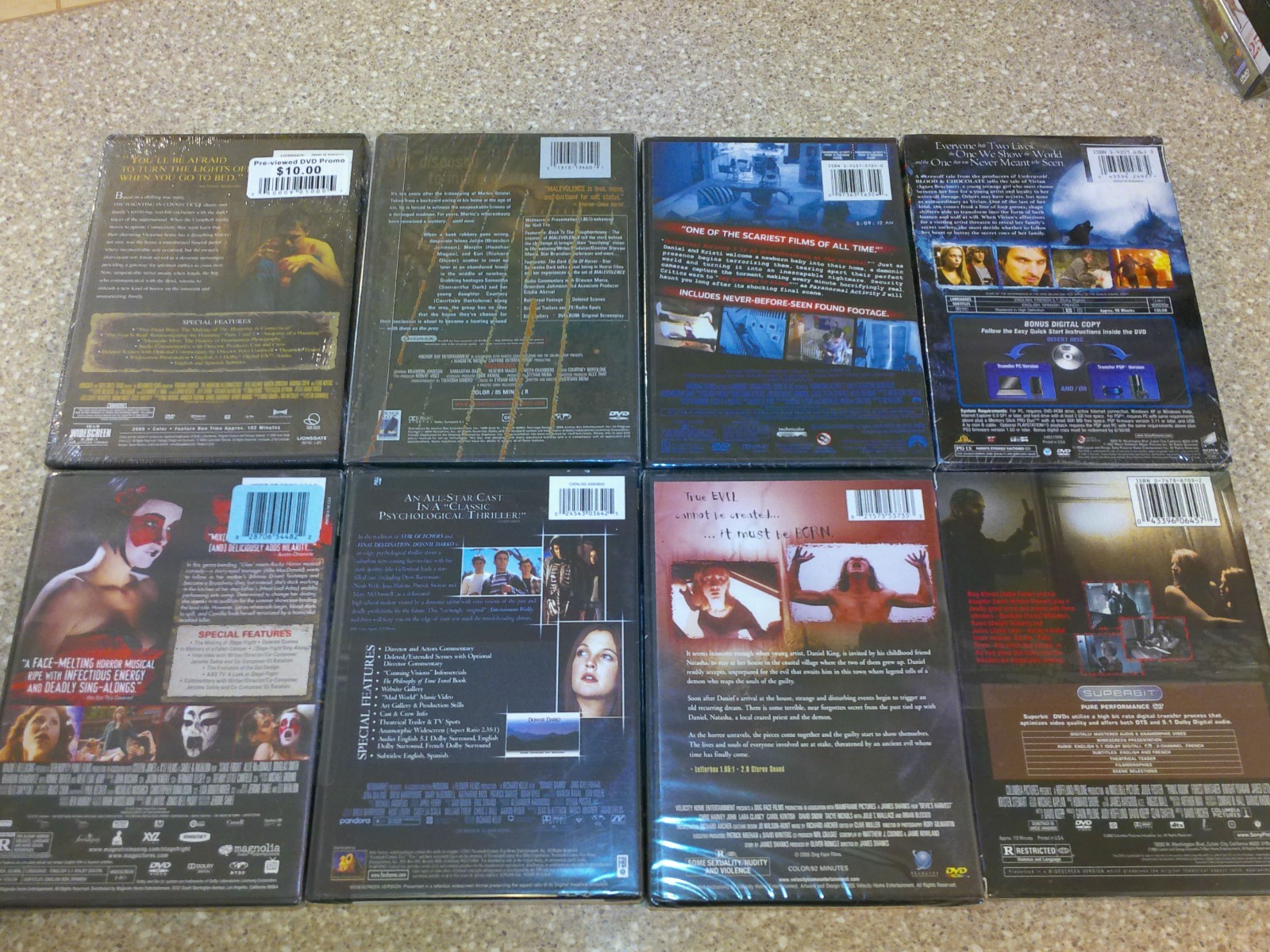 Lot of 8 Horror Movies on DVD BRAND NEW, FACTORY SEALED! See List in Description
