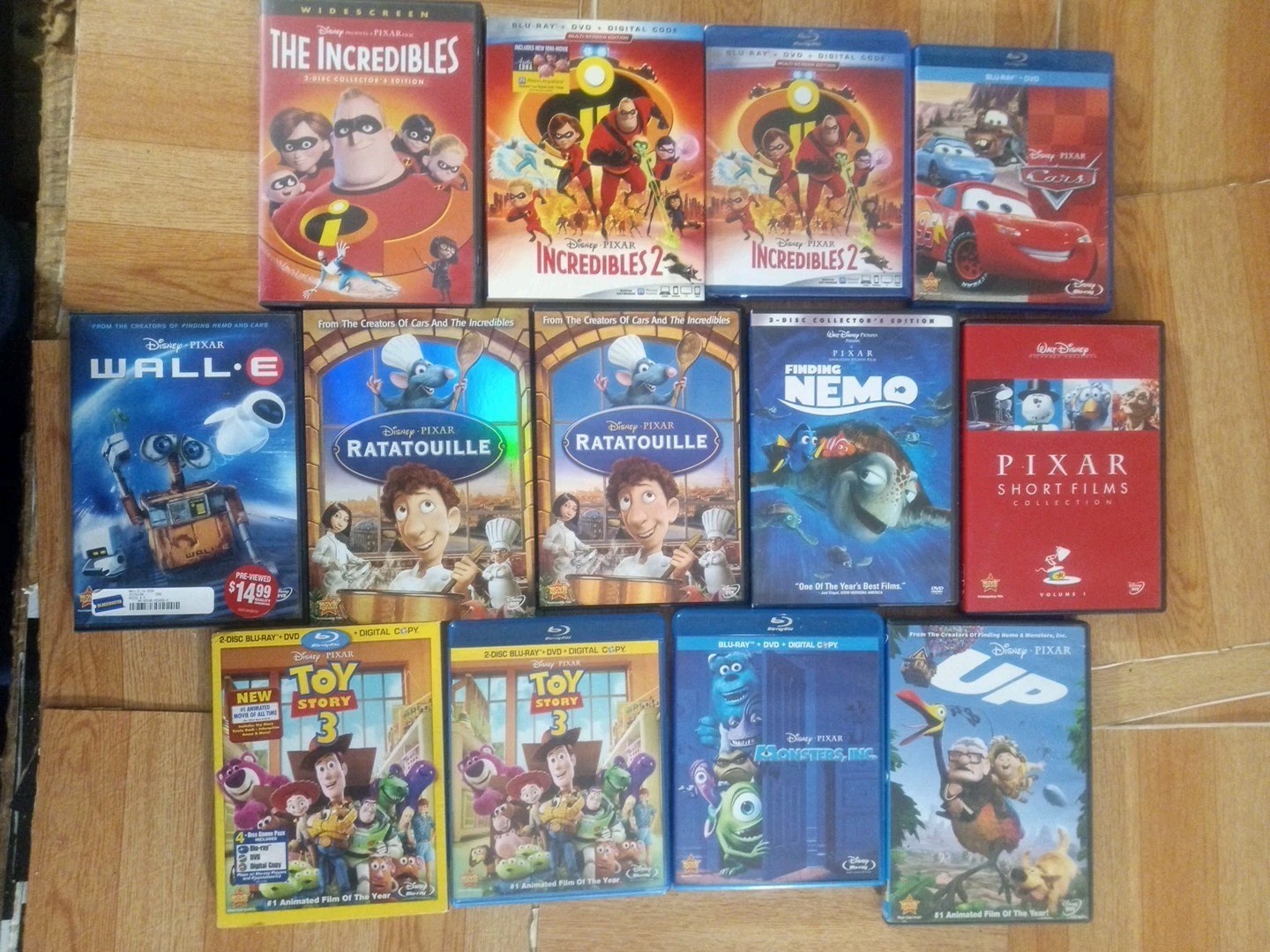 Lot DISNEY Pixar DVD Bluray Finding Nemo Monsters Cars Incredibles Up Wall-E