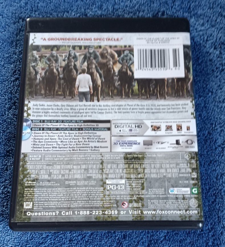 Dawn of the Planet of the Apes Blu-ray + Blu-ray 3D Andy Serkis Matt Reeves