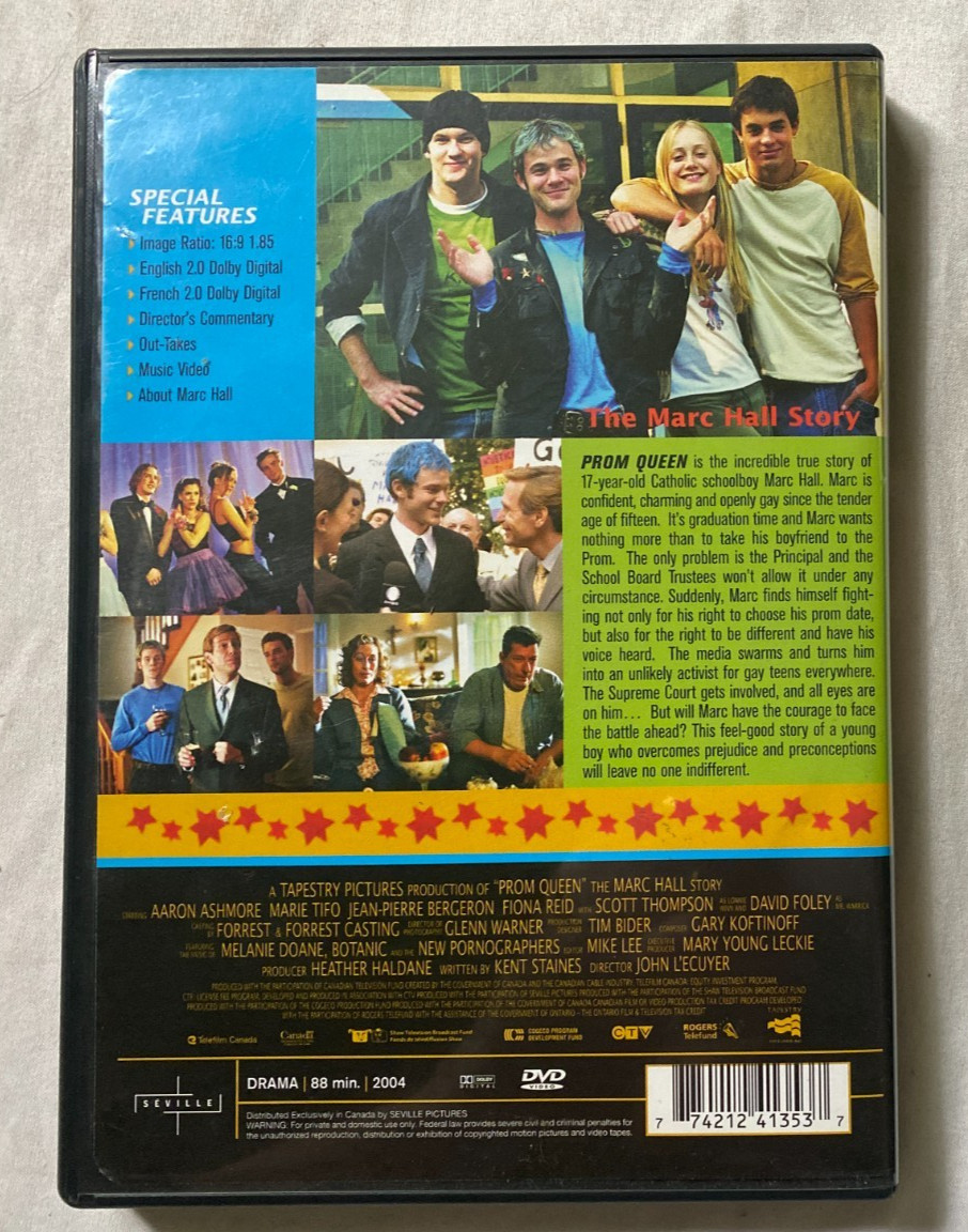 Prom Queen DVD 2004 Comedy Drama Like New Condition Aaron Ashmore