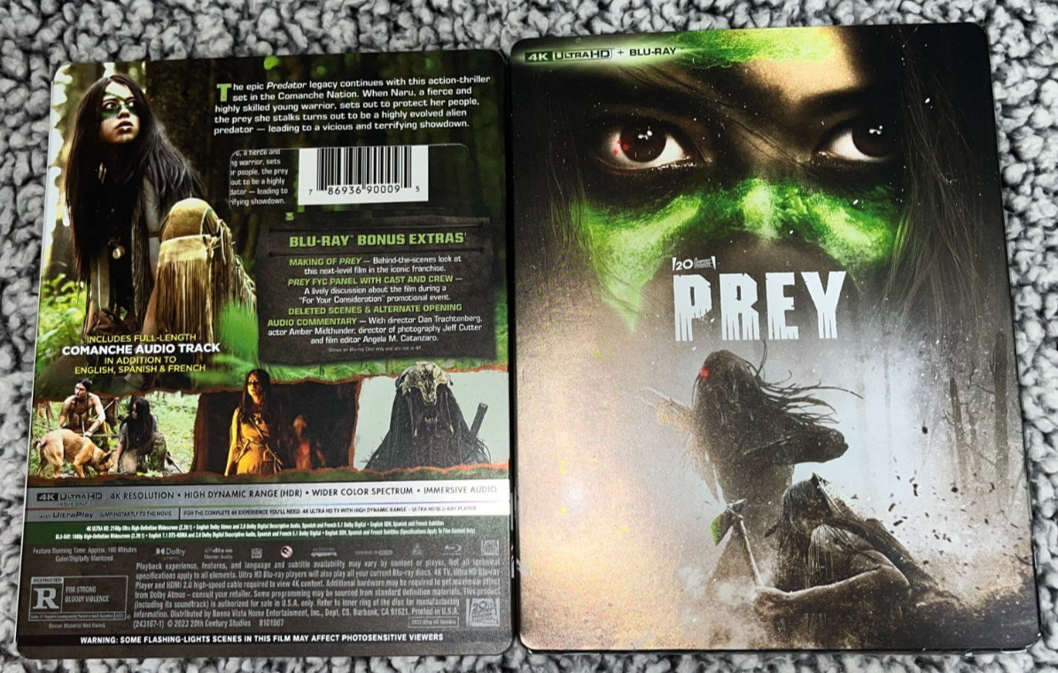Prey 4K UHD Blu-Ray NEW Sealed w/ Slipcover