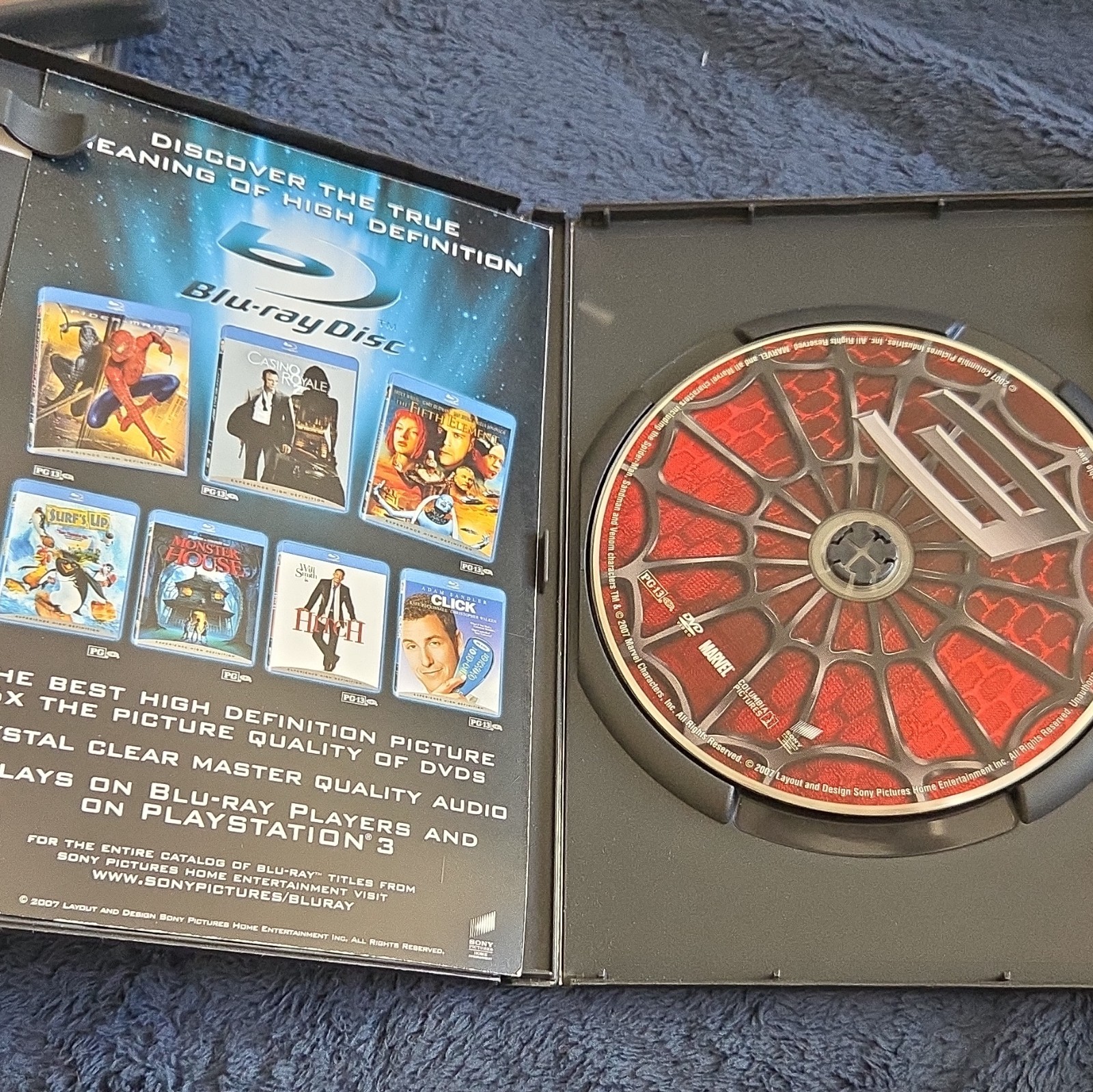 Sony Pictures Spider-Man 3 DVD Widescreen PG-13 2007 139min Commentary