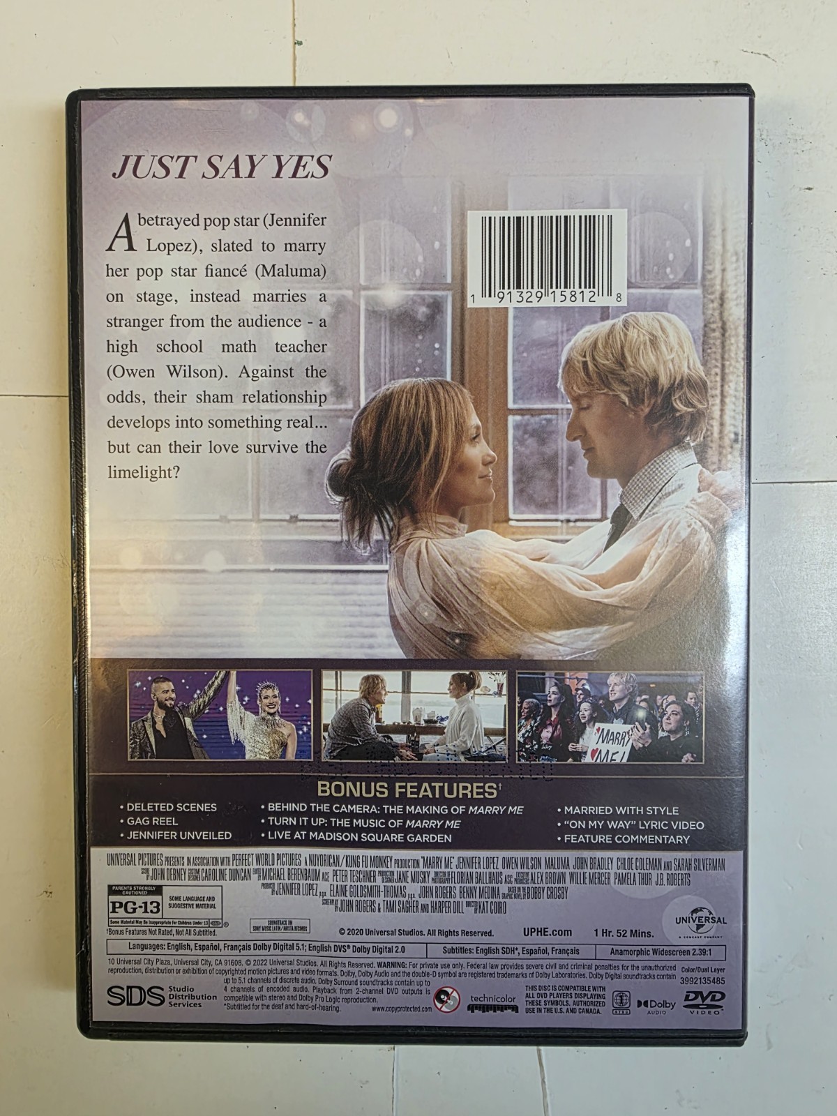Marry Me – JENNIFER LOPEZ – OWEN WILSON – MALUMA (DVD, 2022) A22