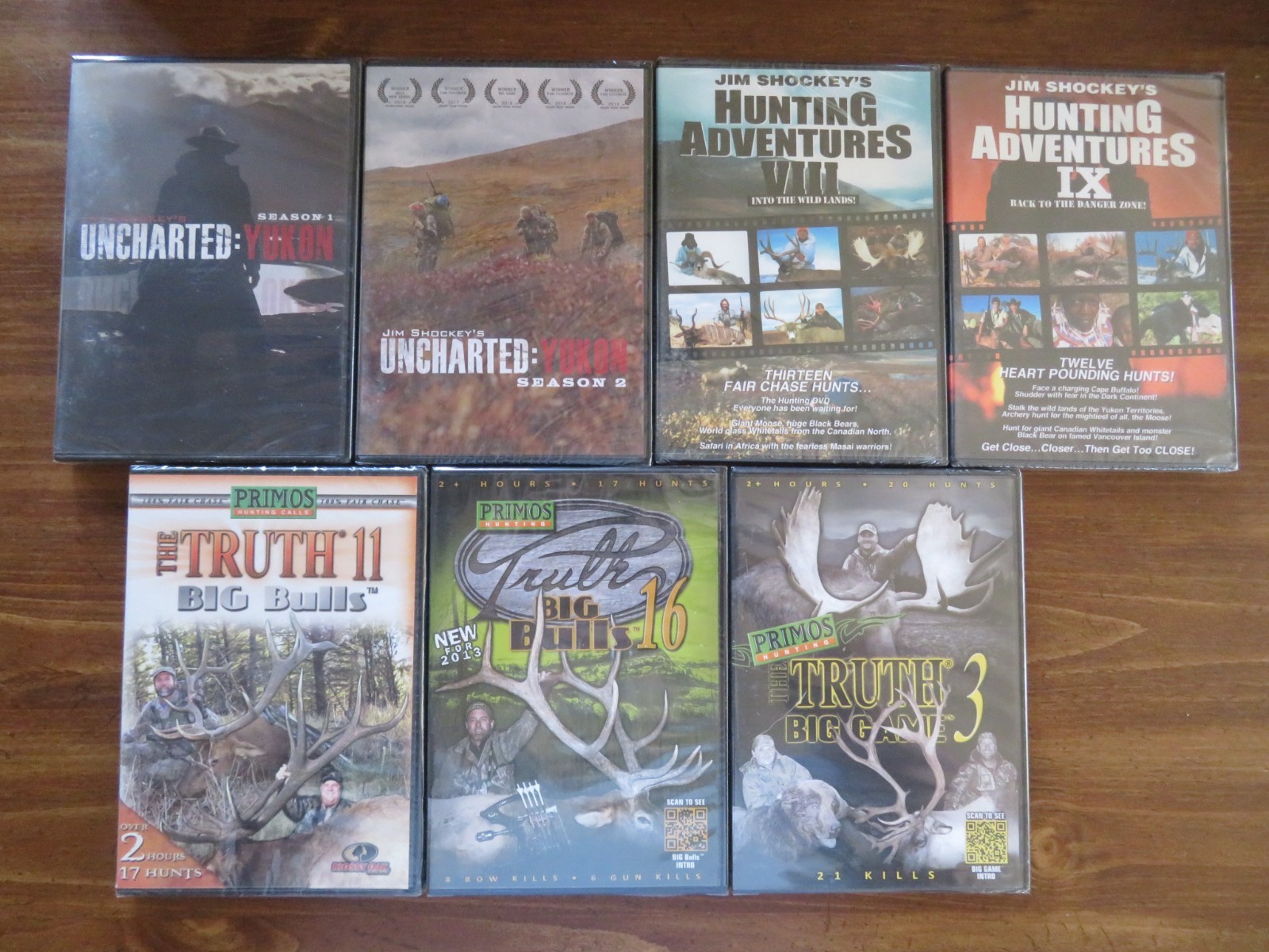 7 NEW HUNTING DVD LOT; JIM SHOCKEY. UNCHARTED YUKON . HUNTING ADVENTURES. Sports