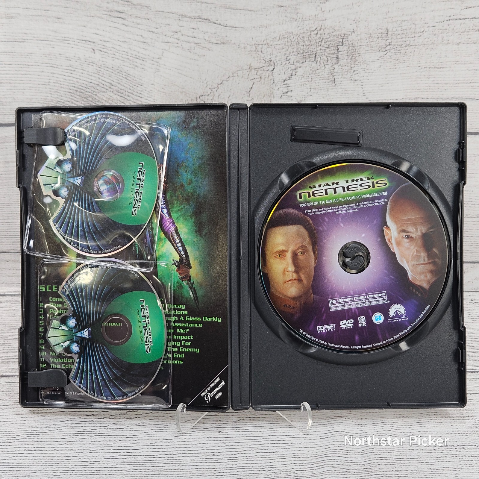 Star Trek: Nemesis (DVD, 2002, Paramount, 116min, PG-13) w/ 2 BONUS CD-ROMS!