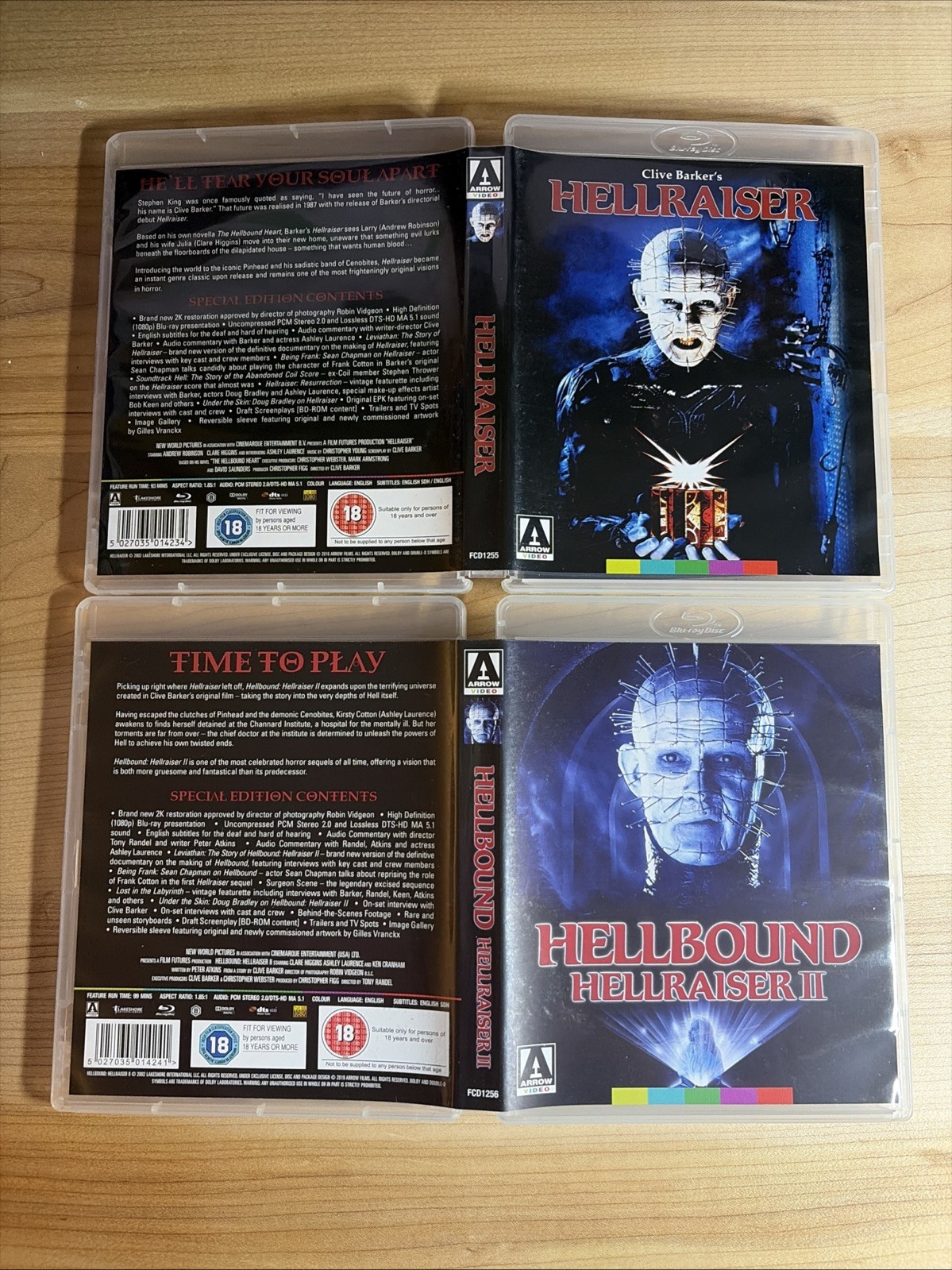 Hellraiser Trilogy Arrow Video Special Edition Blu Ray Box Set REGION B Pinhead