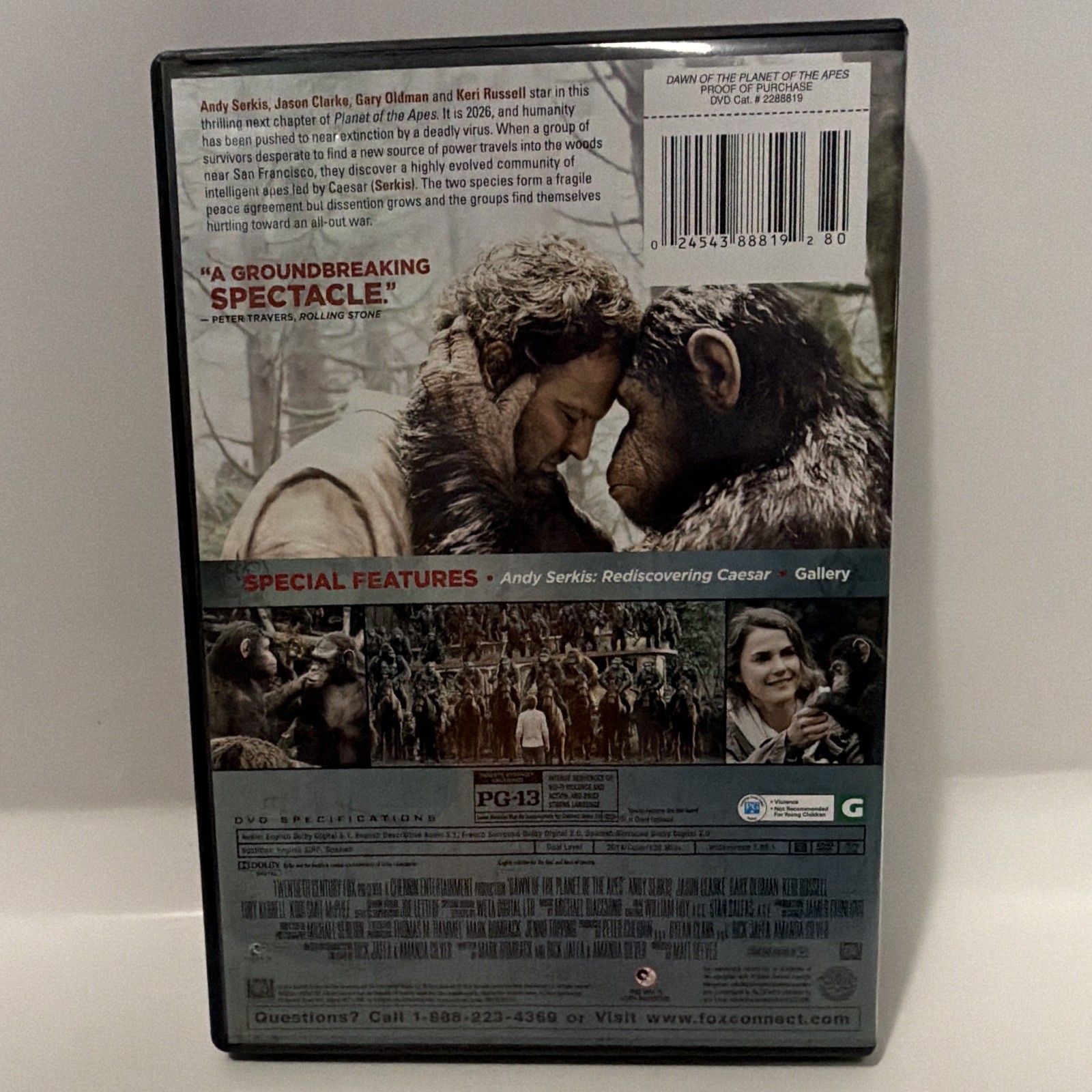 Dawn of the Planet of the Apes DVD 2014 PG-13 Matt Reeves Andy Serkis