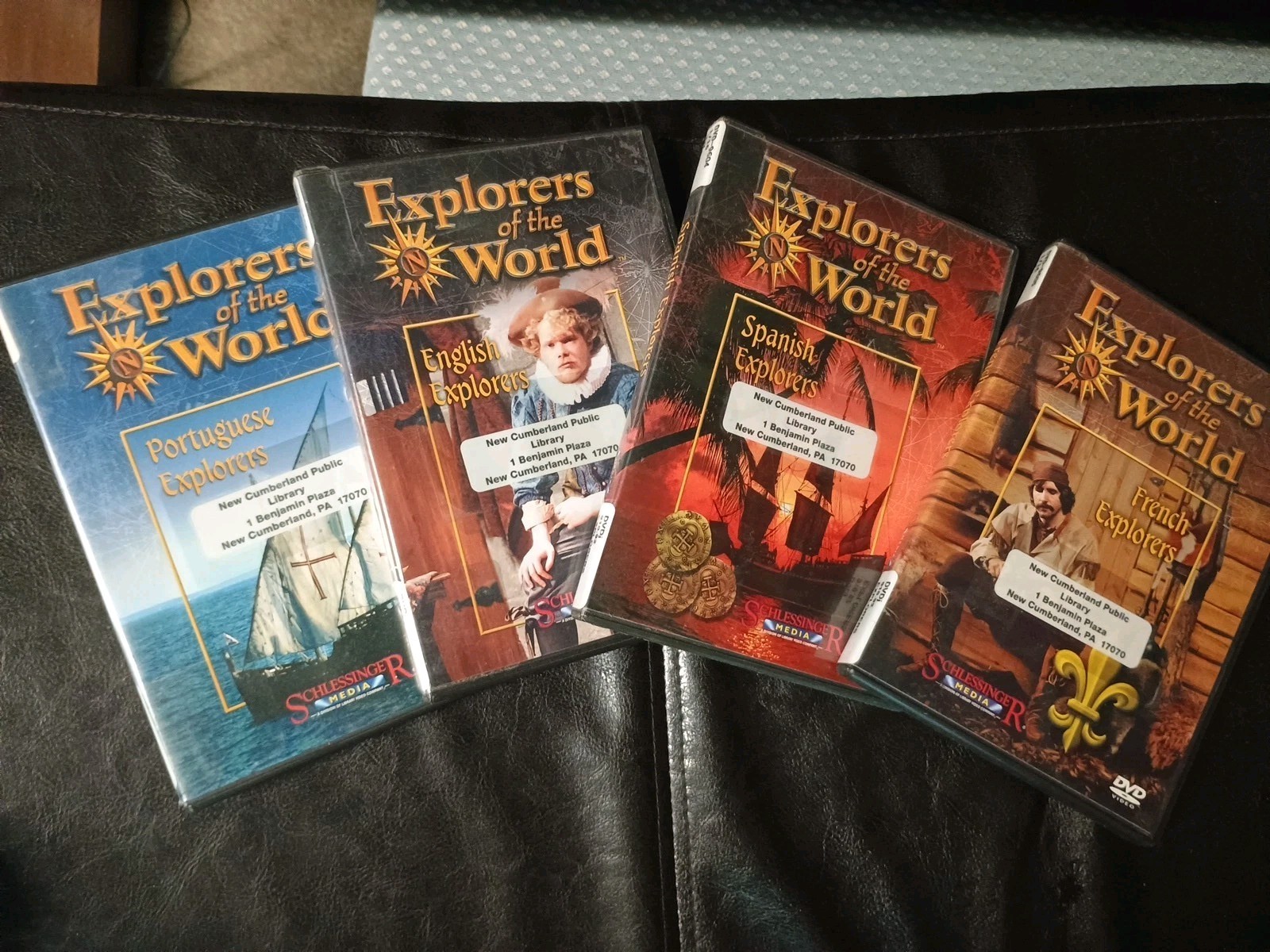 Lot 4 Explorers of the World Portuguese French Spanish English DVD Schlessinger