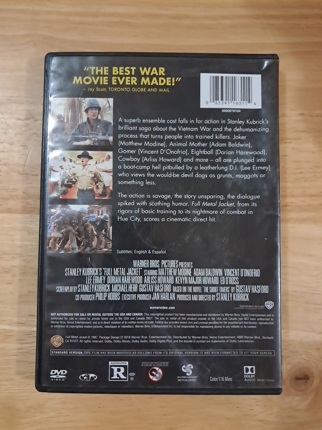 Full Metal Jacket (DVD, 1987) Full Screen Stanley Kubrick Vietnam War Flick