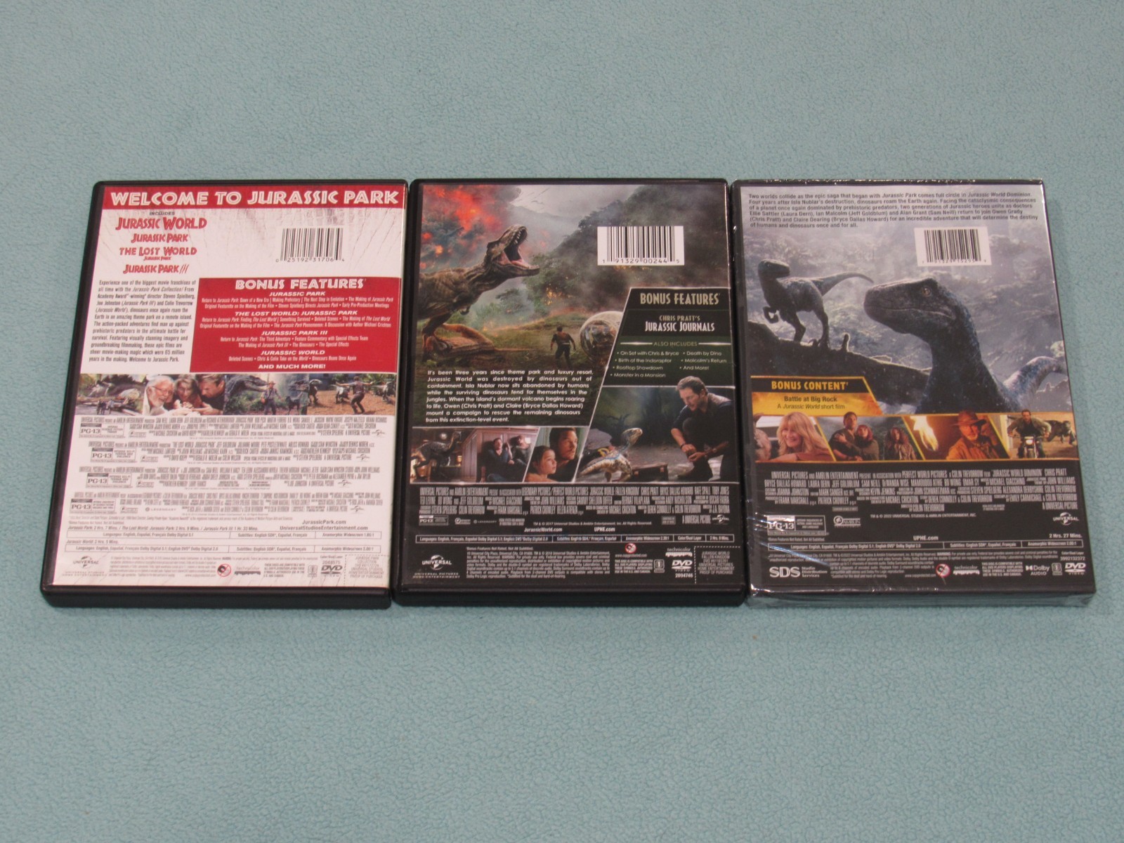 6 DVD Lot: JURASSIC PARK TRILOGY & WORLD TRILOGY Complete Collection (8 Discs)