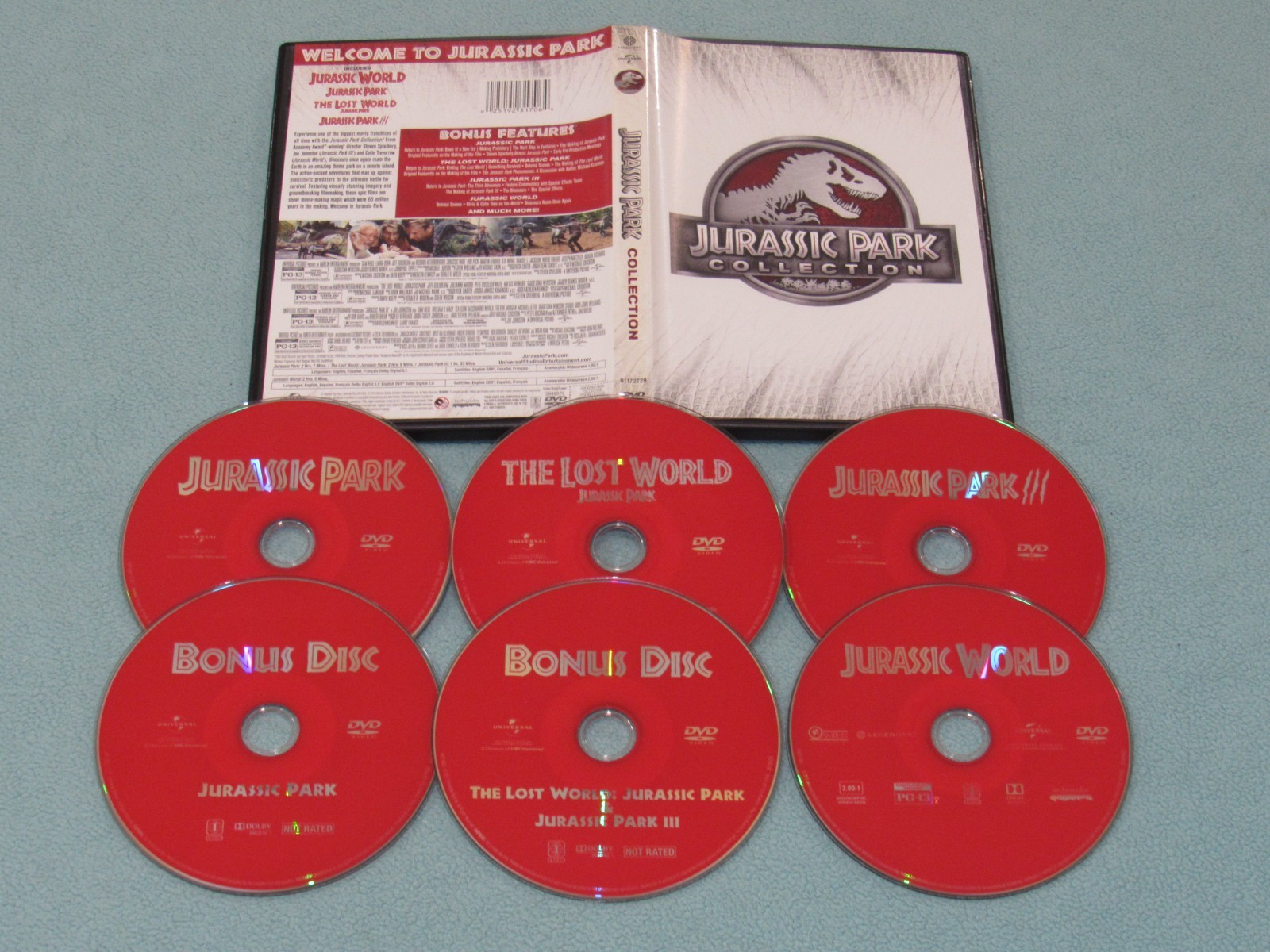 6 DVD Lot: JURASSIC PARK TRILOGY & WORLD TRILOGY Complete Collection (8 Discs)