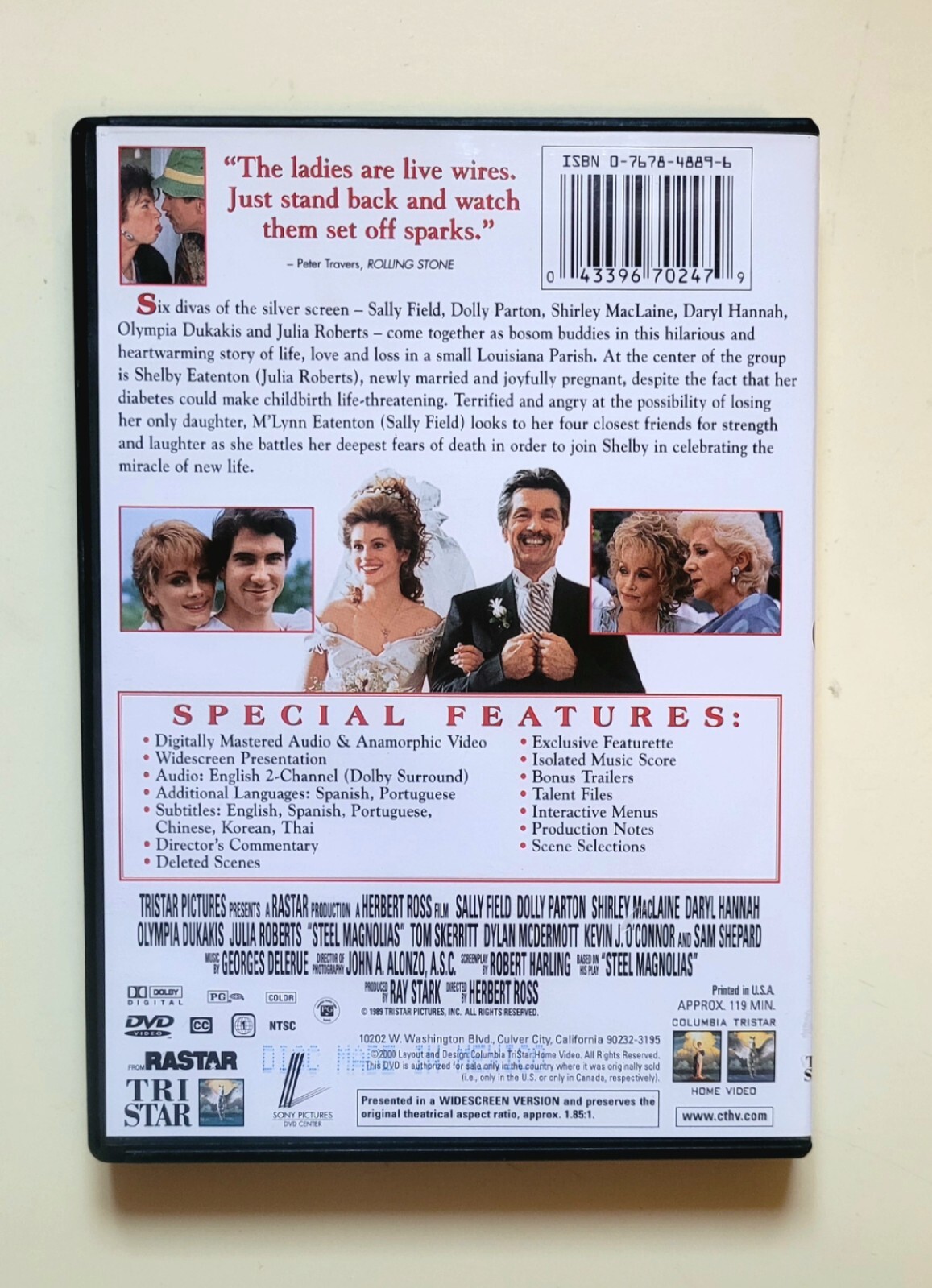 Steel Magnolias DVD Drama Comedy 1989 PG Sally Field Julia Roberts Free Shipping