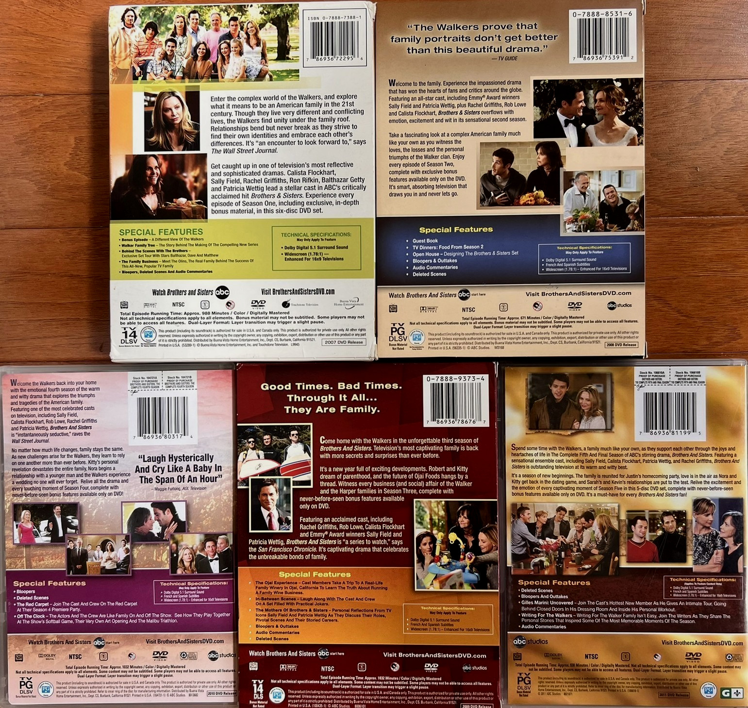 DVD Complete Series- Brothers & Sisters Sally Field, Calista Flockhart, Rob Lowe
