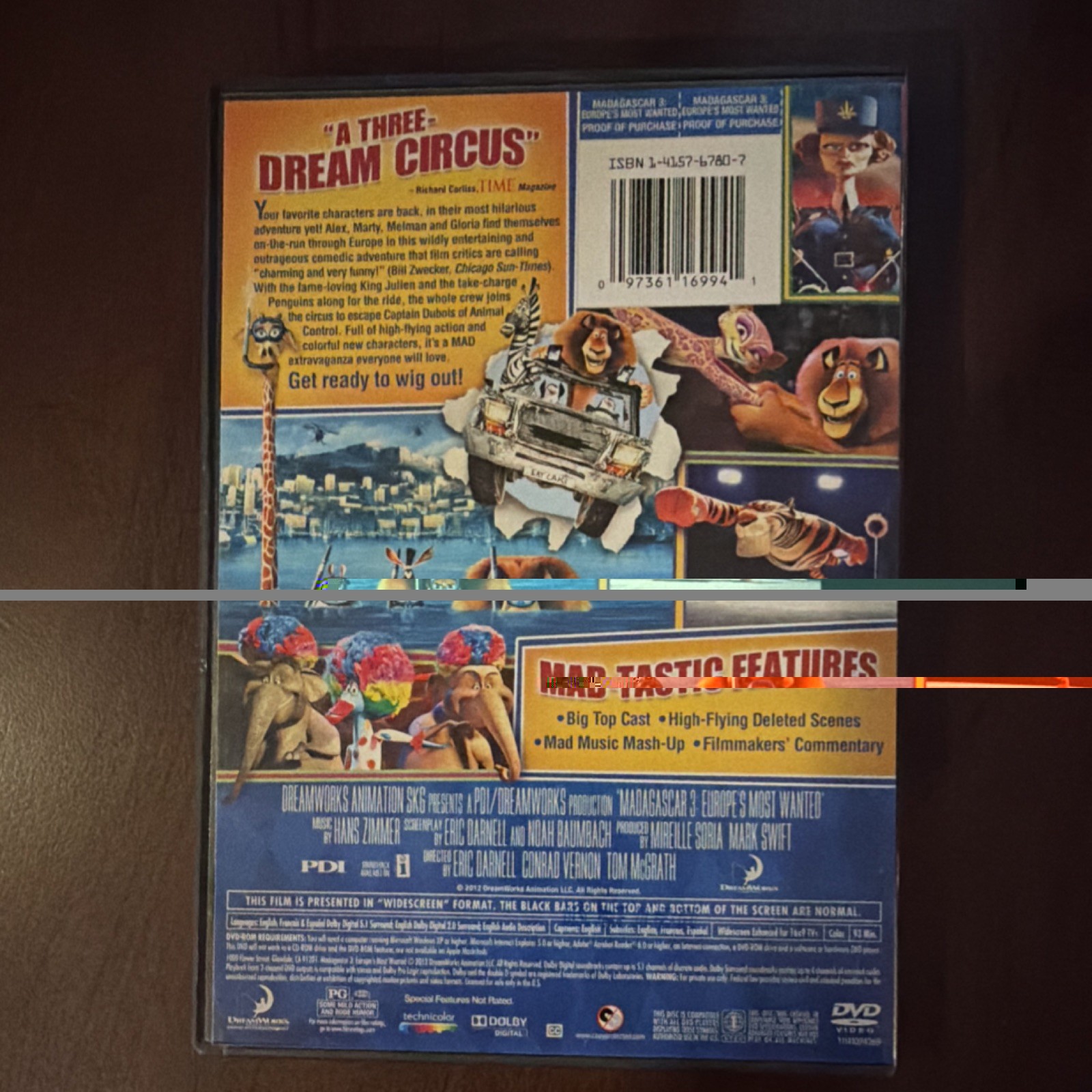 DreamWorks Animation SKG Madagascar 3 Europe’s Most Wanted DVD Widescreen Darne…