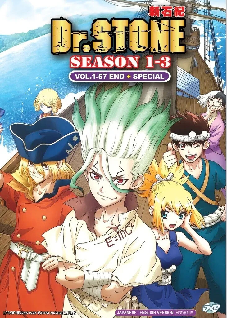 Dr. Stone New Stone- Complete Set (Season 1-3 (part 1+2)+ Special) DVD – Eng Dub