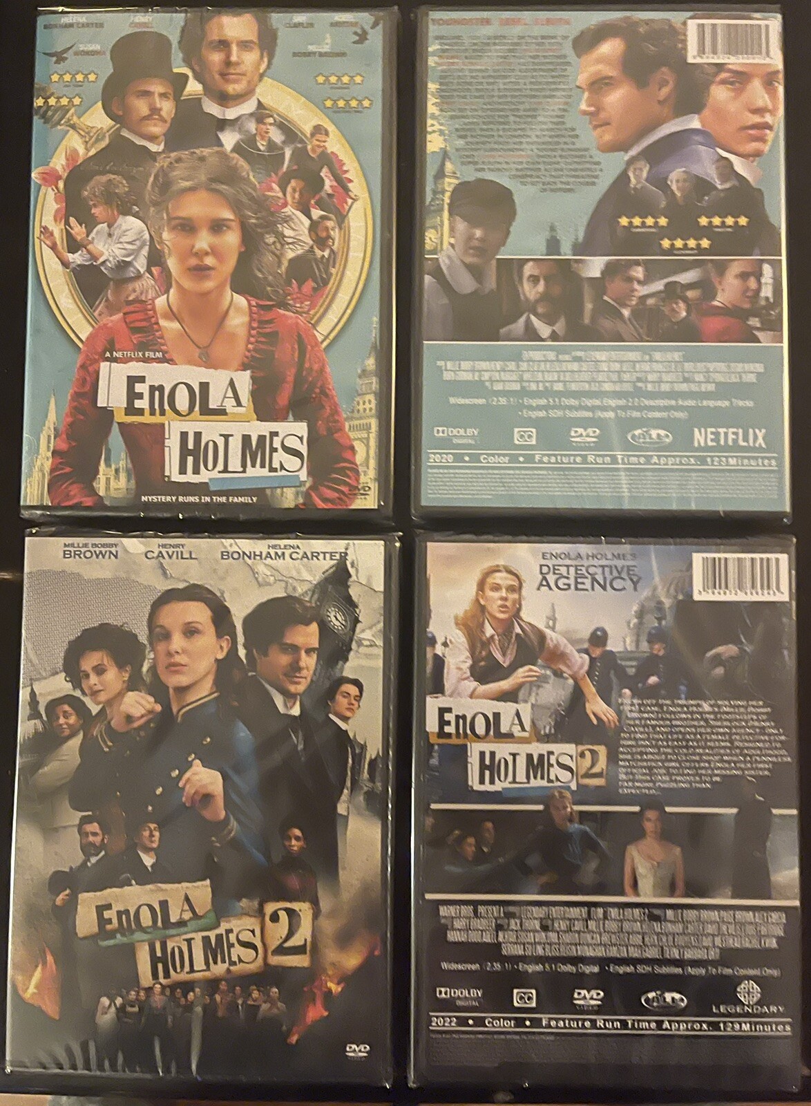 Enola Holmes 1/2 DVD Bundle (2020, 2022) New, Sealed