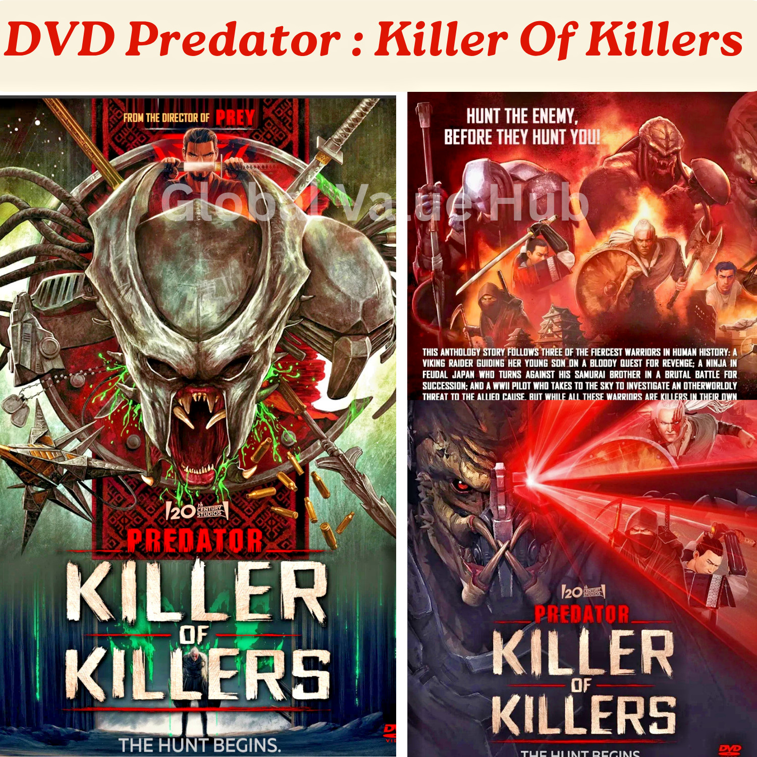 Predator Killer of Killers DVD 2025 Animated Sci Fi Action Region Free