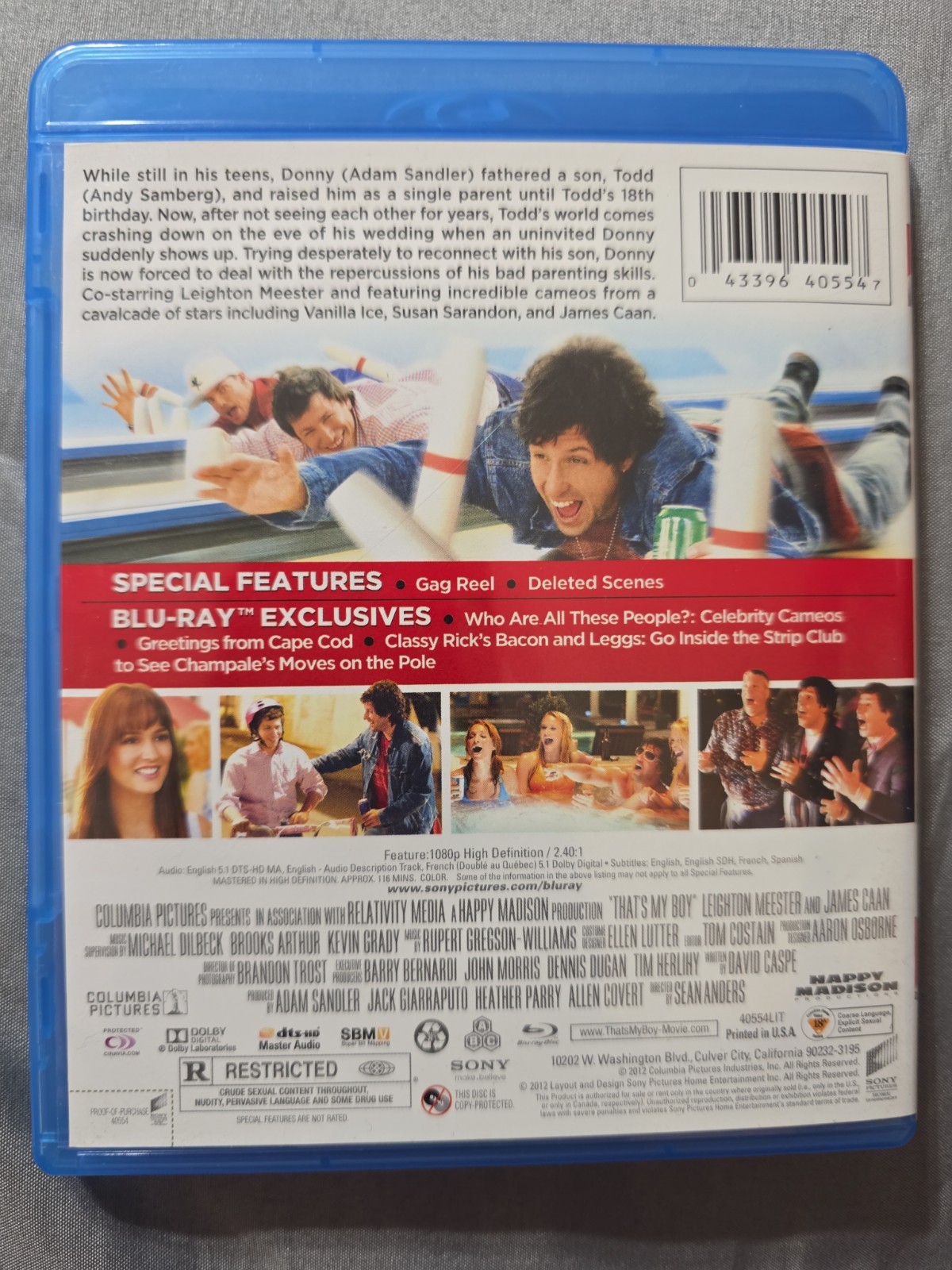 That’s My Boy Adam Sandler Andy Samberg James Caan Susan Saradon Blu-ray 116 Min