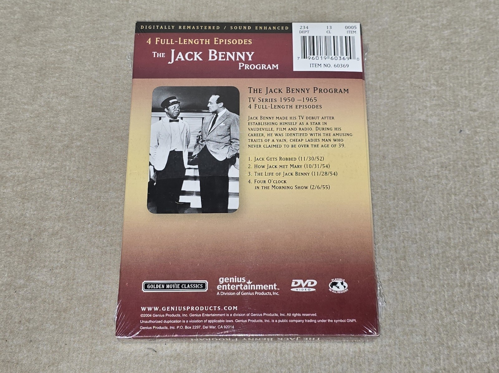 Golden Movie Classics 2 DVD Bundle Jack Benny George Burns Gracie Allen TV Show