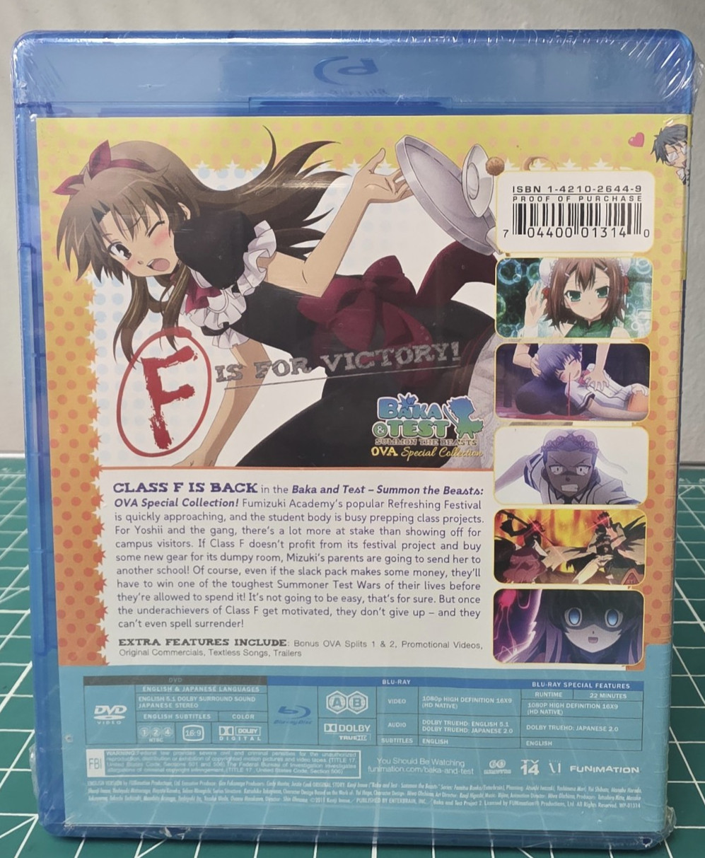 Baka Test: OVA Collection (Blu-ray/DVD, 2013, 2-Disc Set) – Brand New – SEALED!